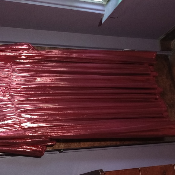 Torrid Red Metallic Shiny Foil Party Dress Size 4 4x 26W New! - Picture 4 of 7